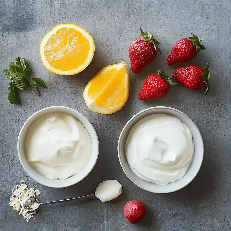 Ingredienser för crème fraiche-sås